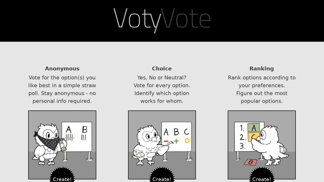 VotyVote Landing page