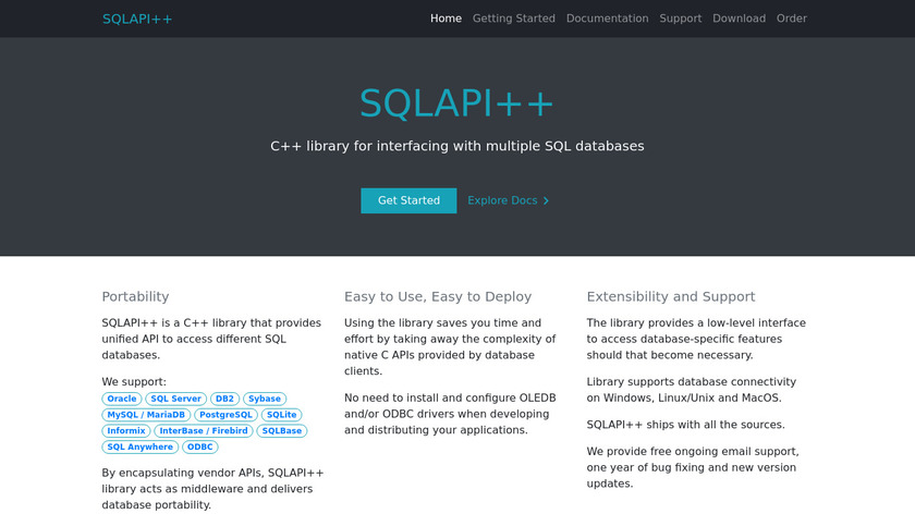 SQLAPI++ Landing Page