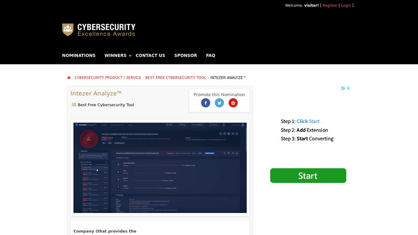 Intezer Analyze Landing Page
