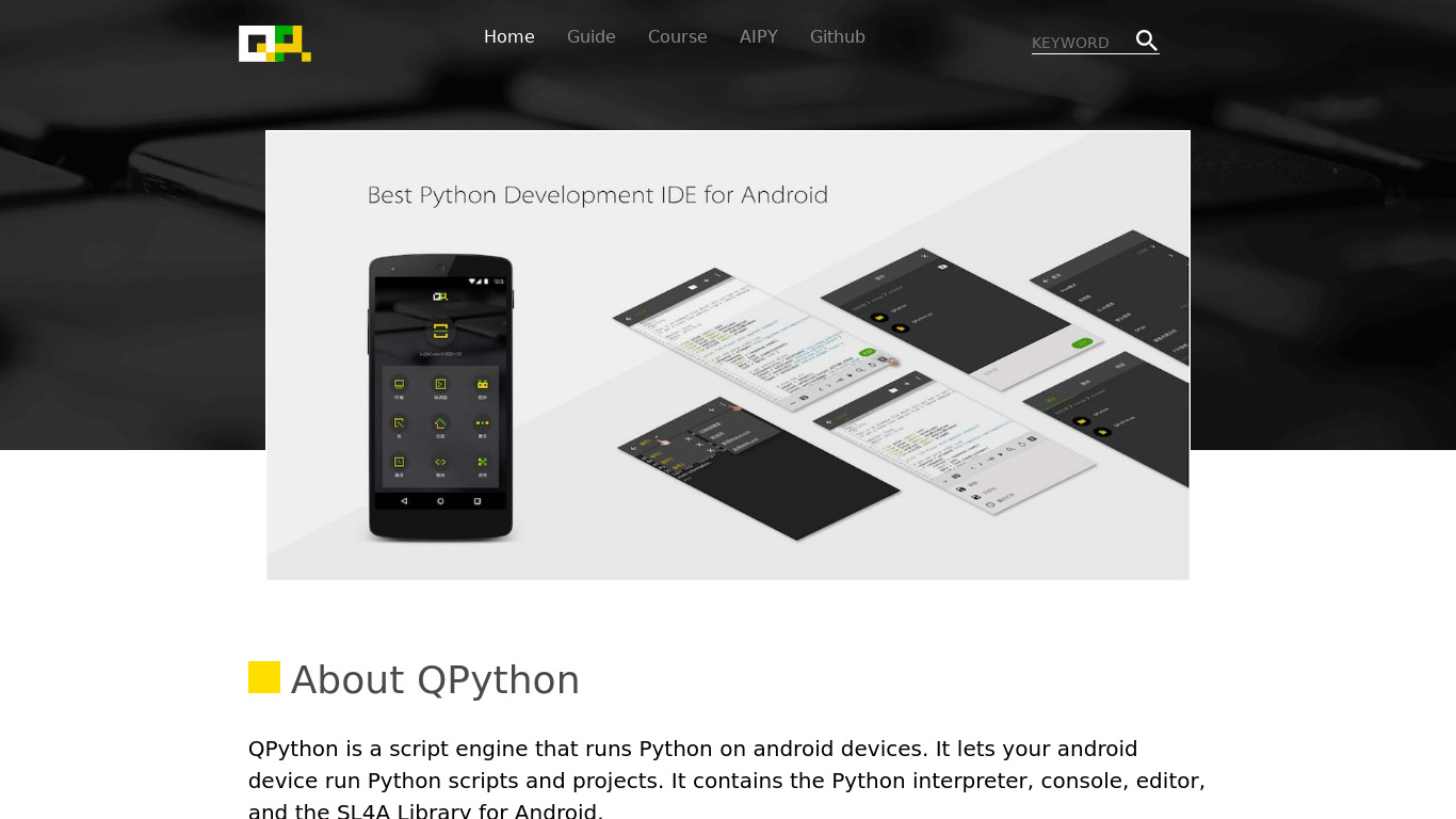 QPython 3L Landing page