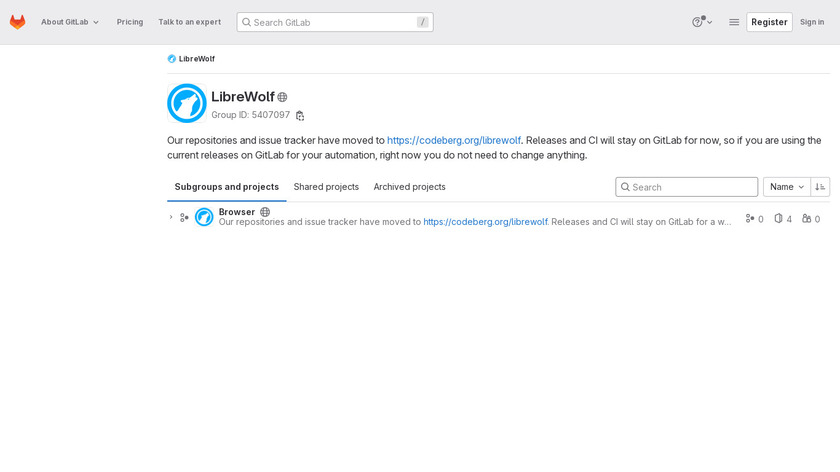 LibreWolf Landing Page