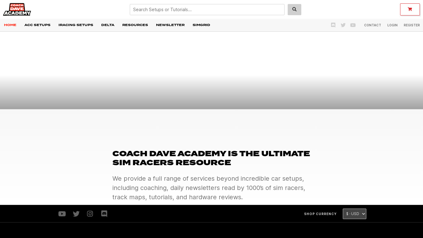Coach Dave Academy Landing page