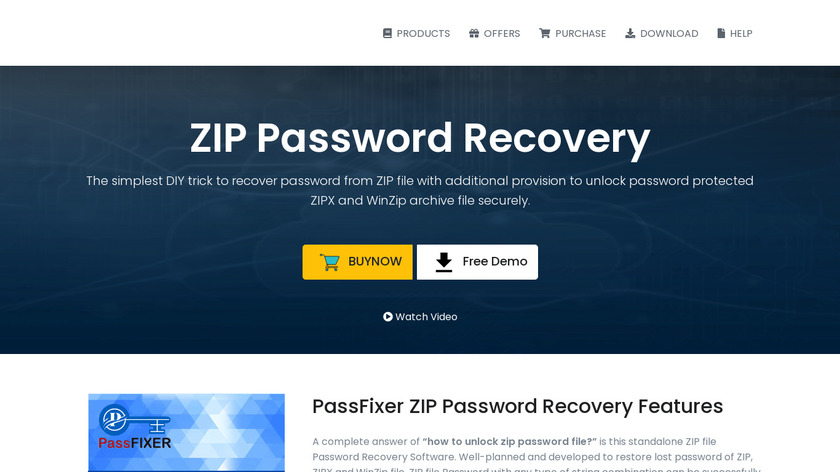 PassFixer ZIP Password Recovery Landing Page