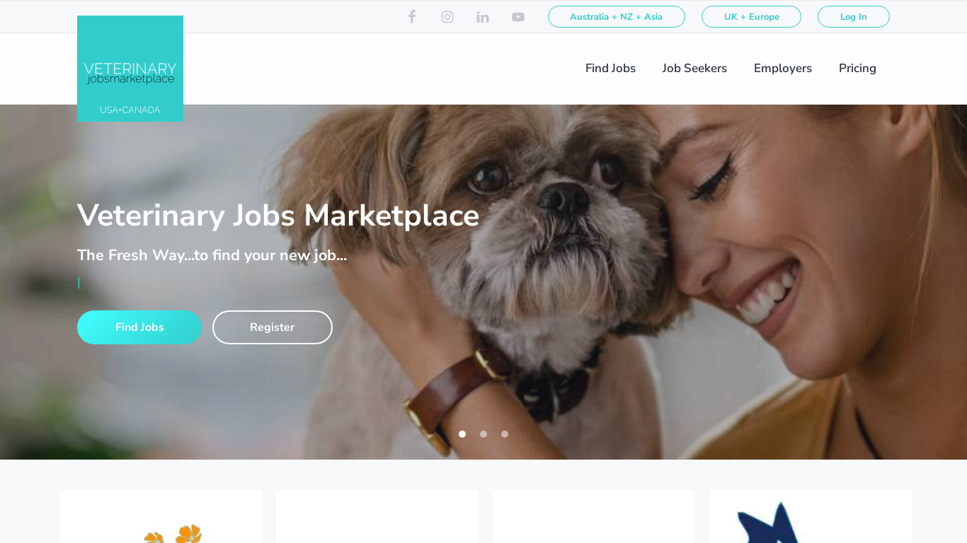 Vet  Pet Jobs Landing page