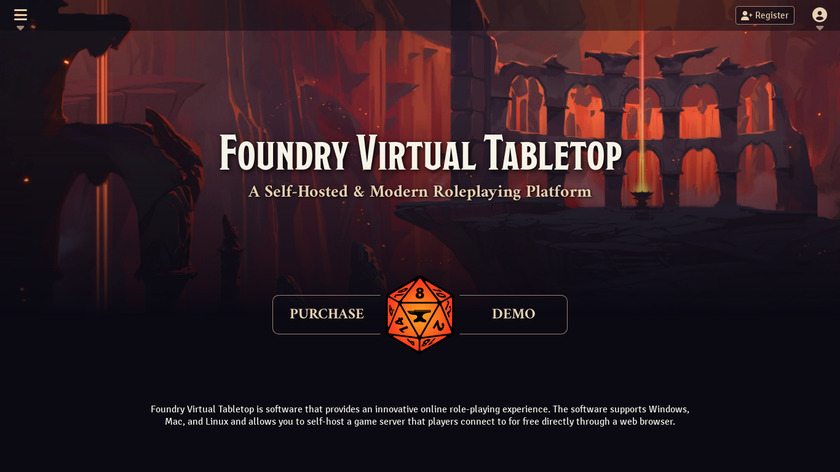 Foundry Virtual Tabletop Landing Page