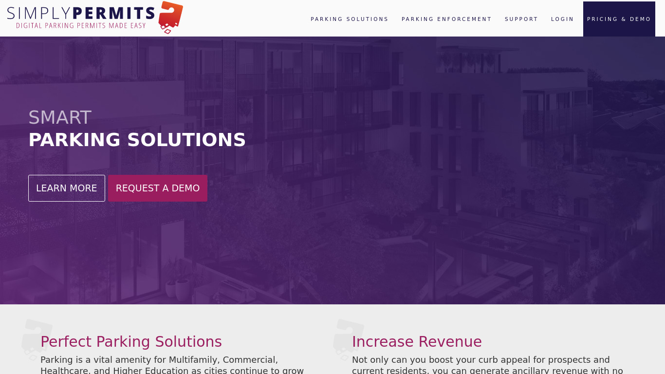 SimplyPermits Landing page