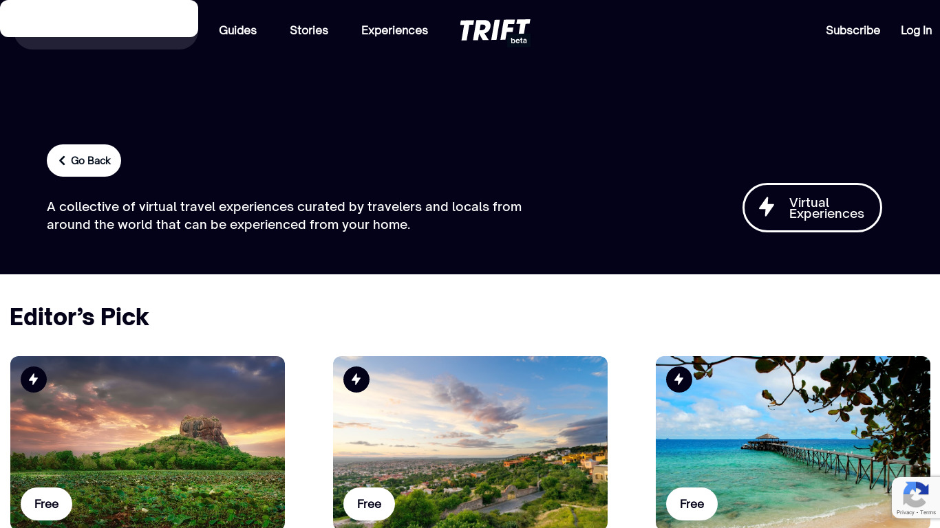 Trift - Explore Different Landing page