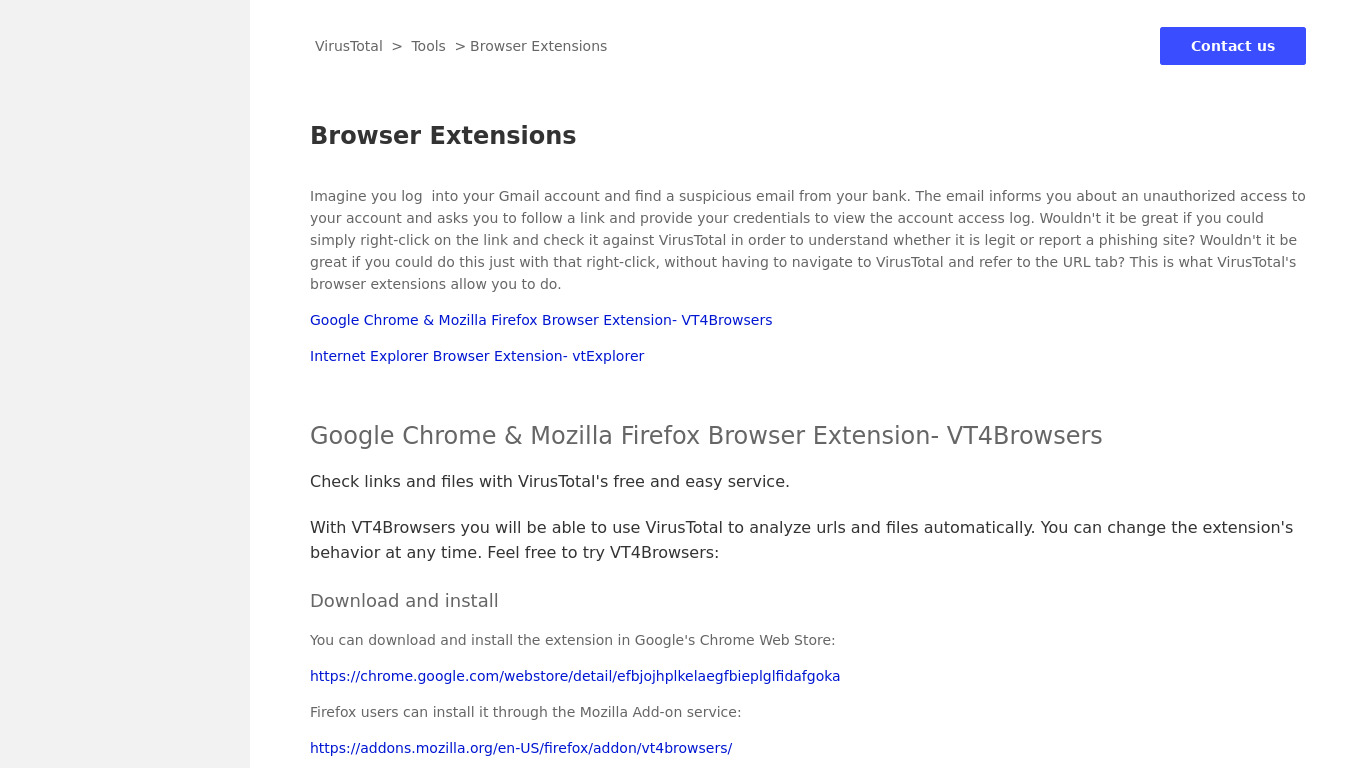 VT4Browsers Landing page