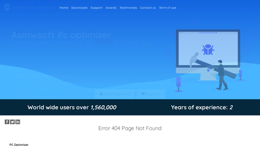 Asmw PC-Optimizer pro Landing Page