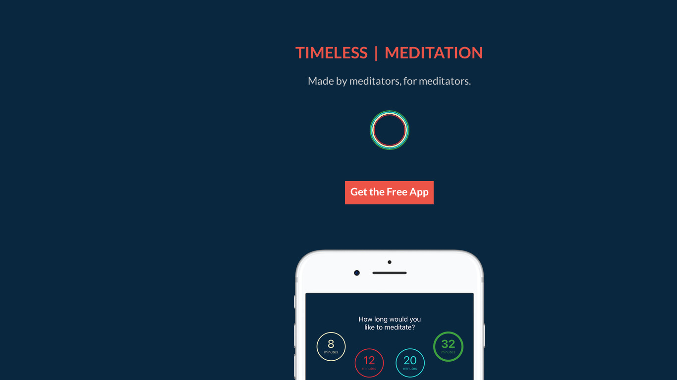 Timeless | Meditation Landing page