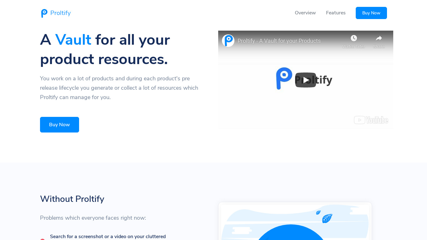 Proltify Landing page