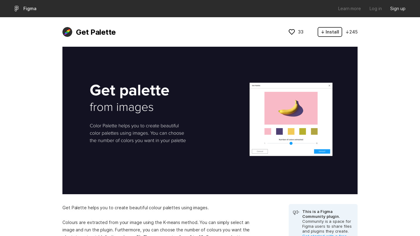 Get Palette - Figma Plugin Landing page