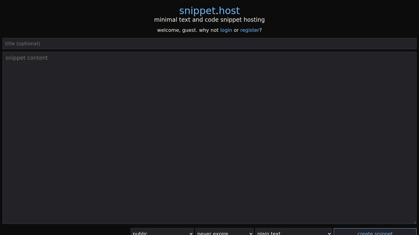 snippet.host Landing Page