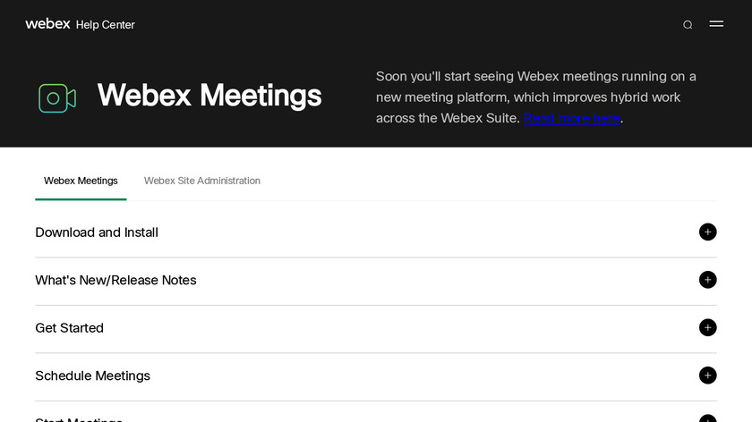 Webex Meetings Landing Page