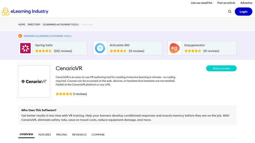 CenarioVR Landing Page