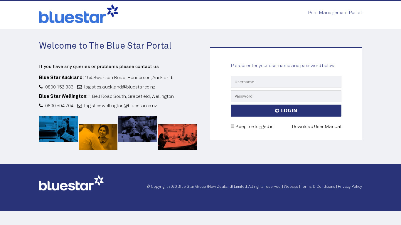 BlueStar Landing page