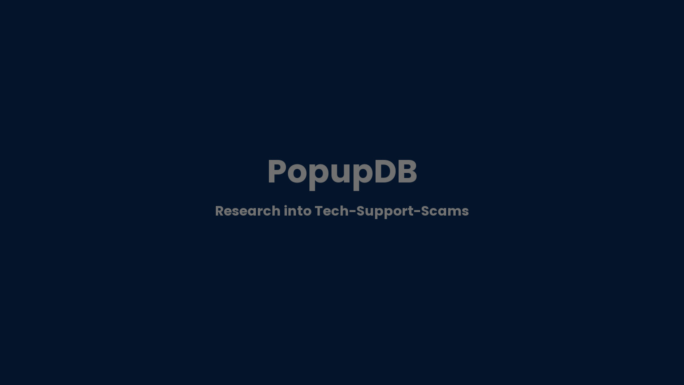 PopupDB.org Landing page