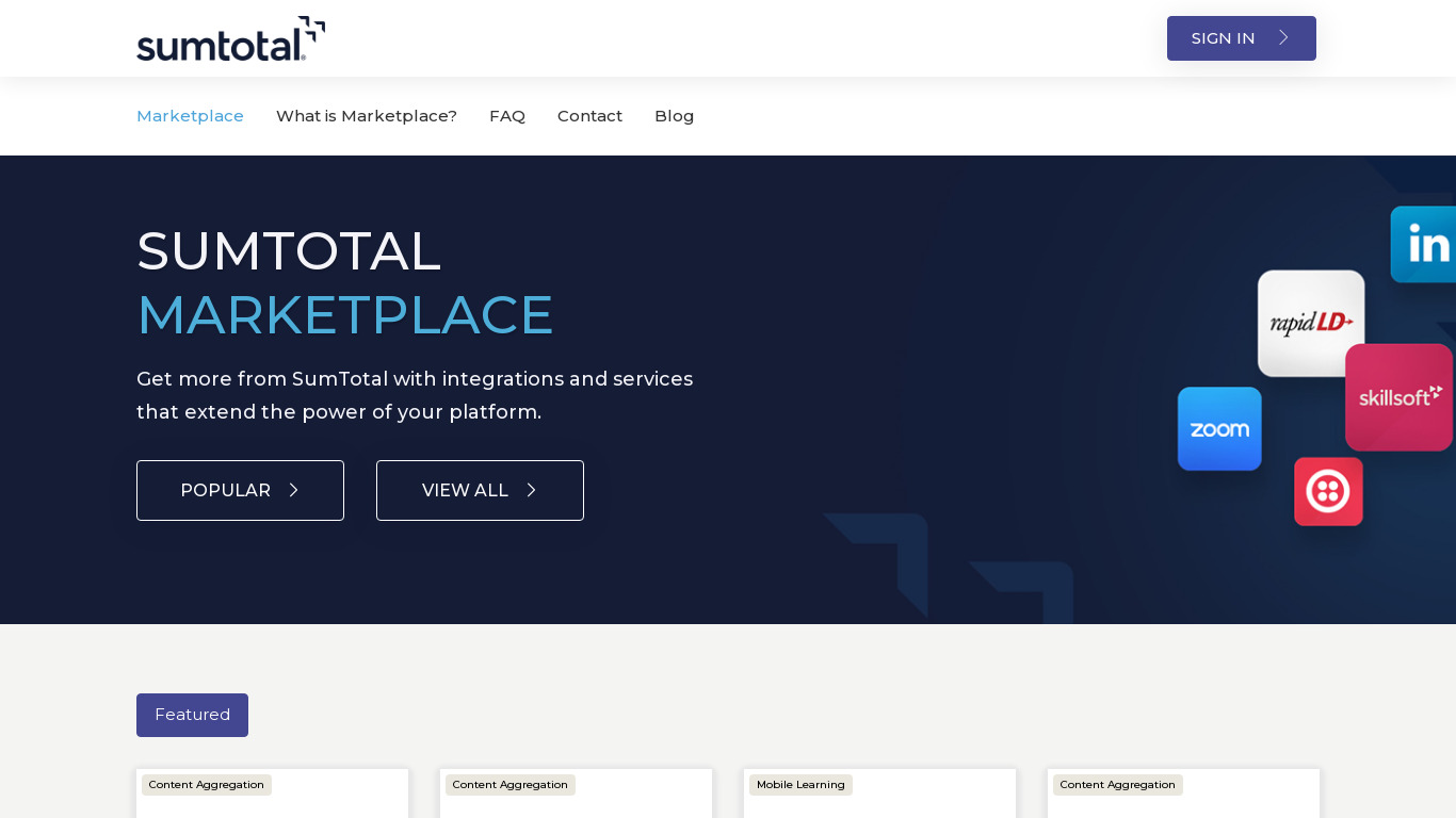 SumTotal Landing page