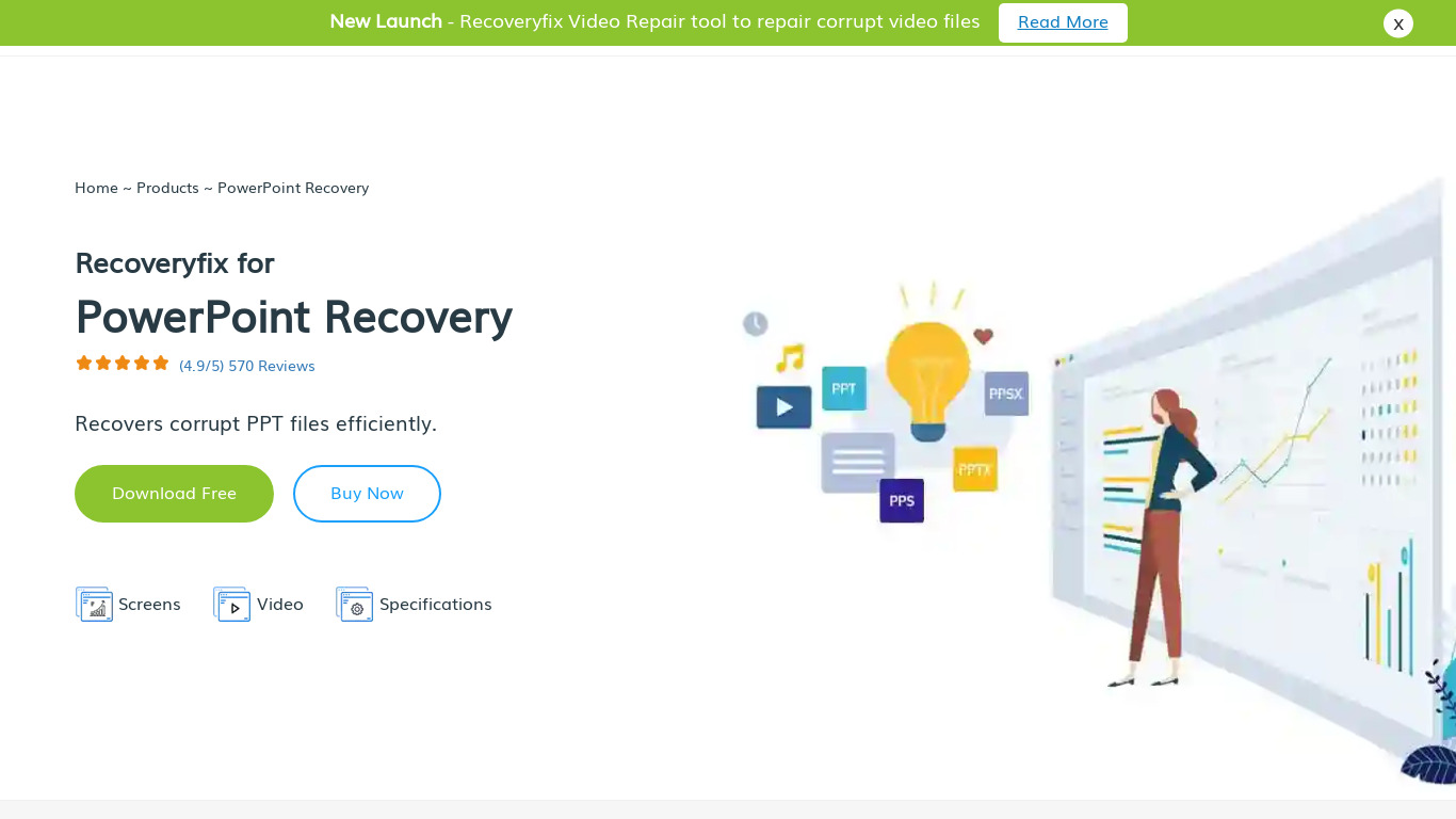 RecoveryFix for PowerPoint Landing page