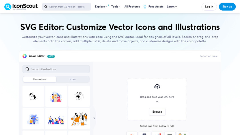 Iconscout Color Editor Landing Page