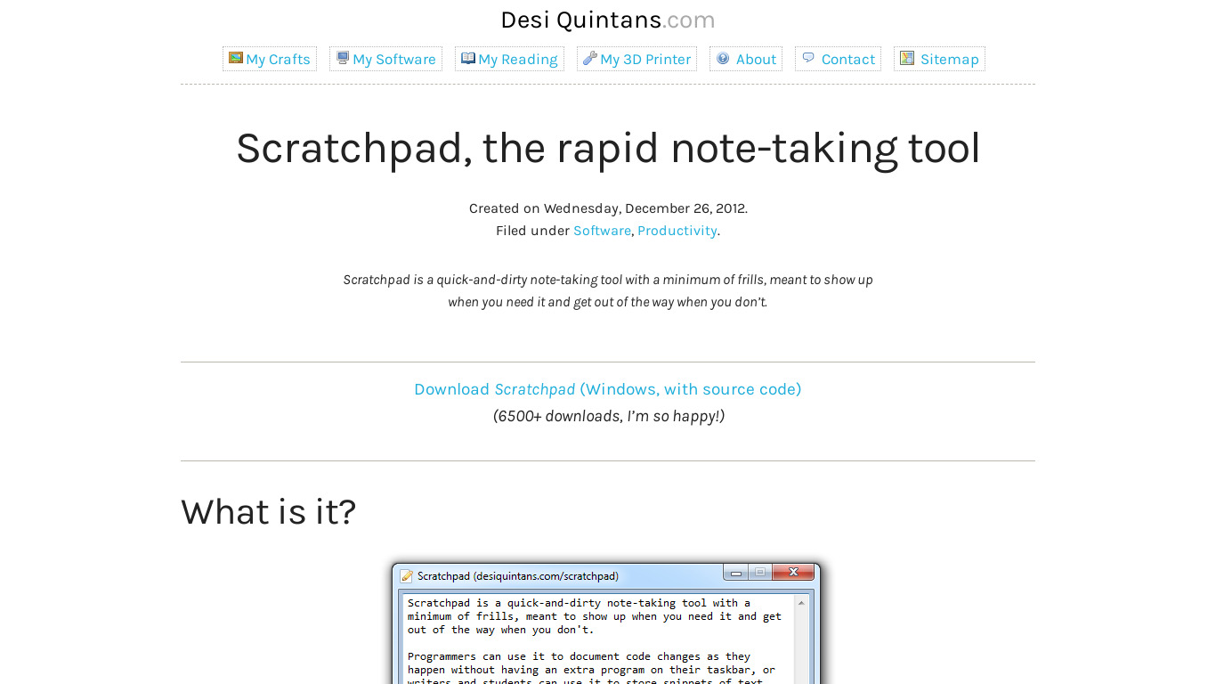 Scratchpad (AutoHotkey software) Landing page