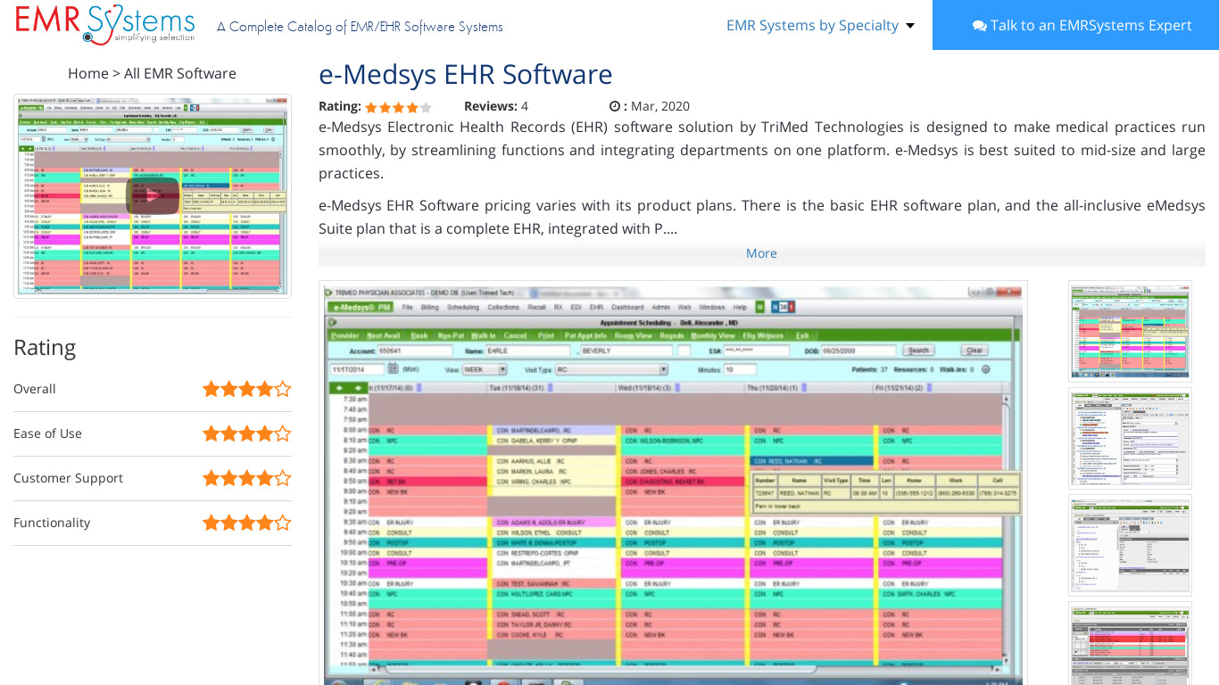 e-Medsys Landing page