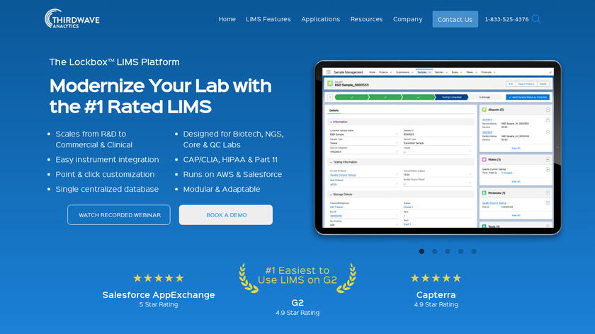 Lockbox LIMS Landing Page