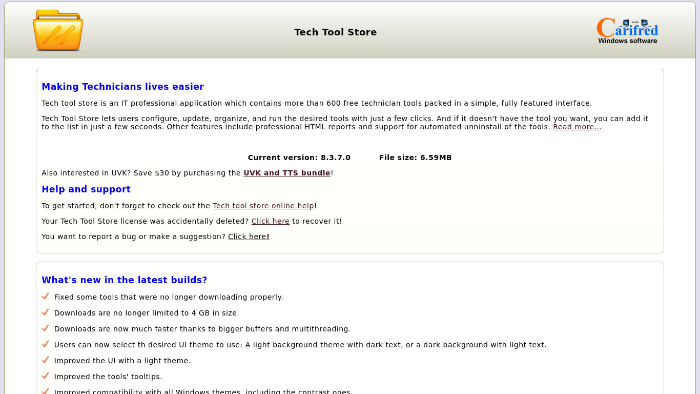 Tech Tool Store Landing page