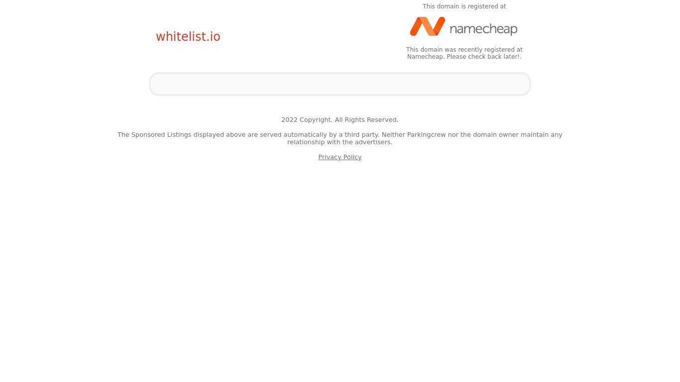 The White List Landing page