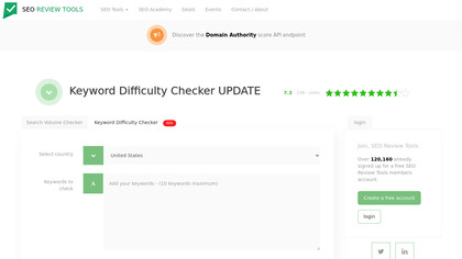 SeoReviewTools Keyword Difficulty Checker image
