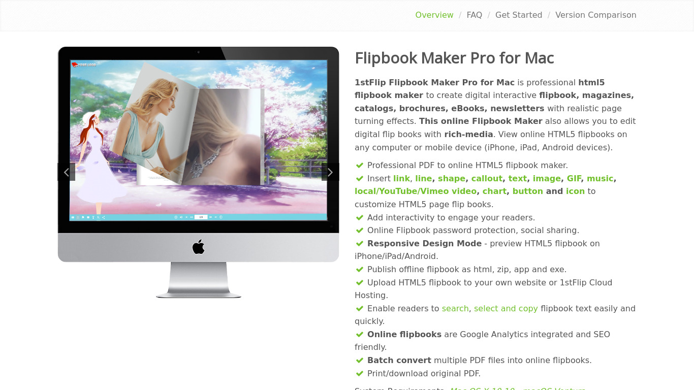 FlipBook Creator Professional Landing page