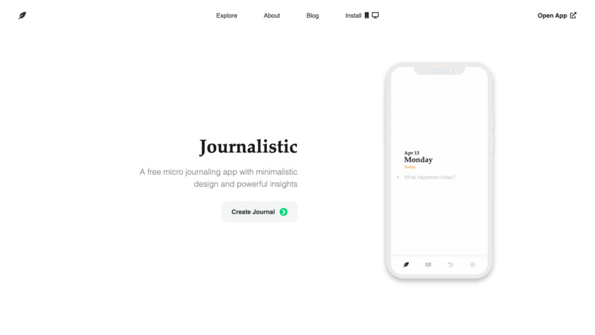 Journalistic Landing Page
