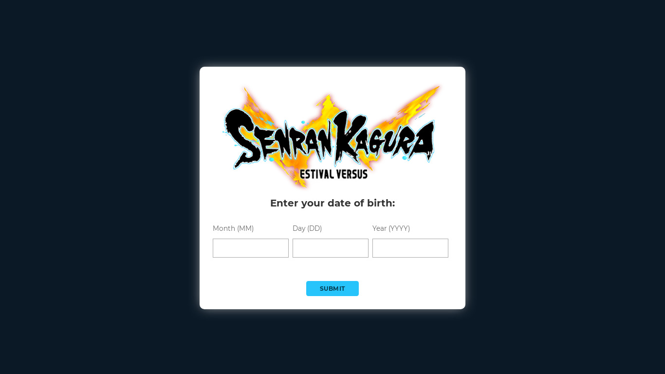 Senran Kagura: Estival Versus Landing page