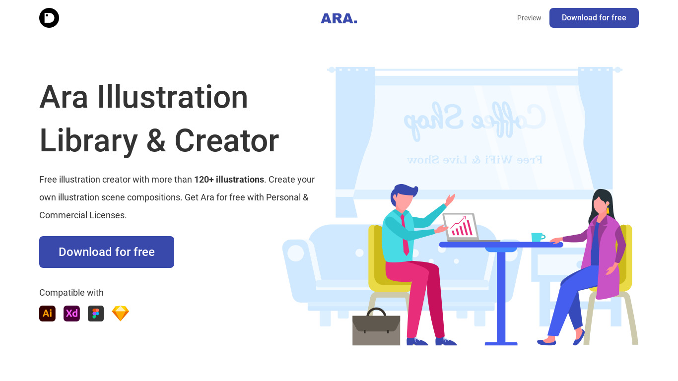 Ara Creator Landing page