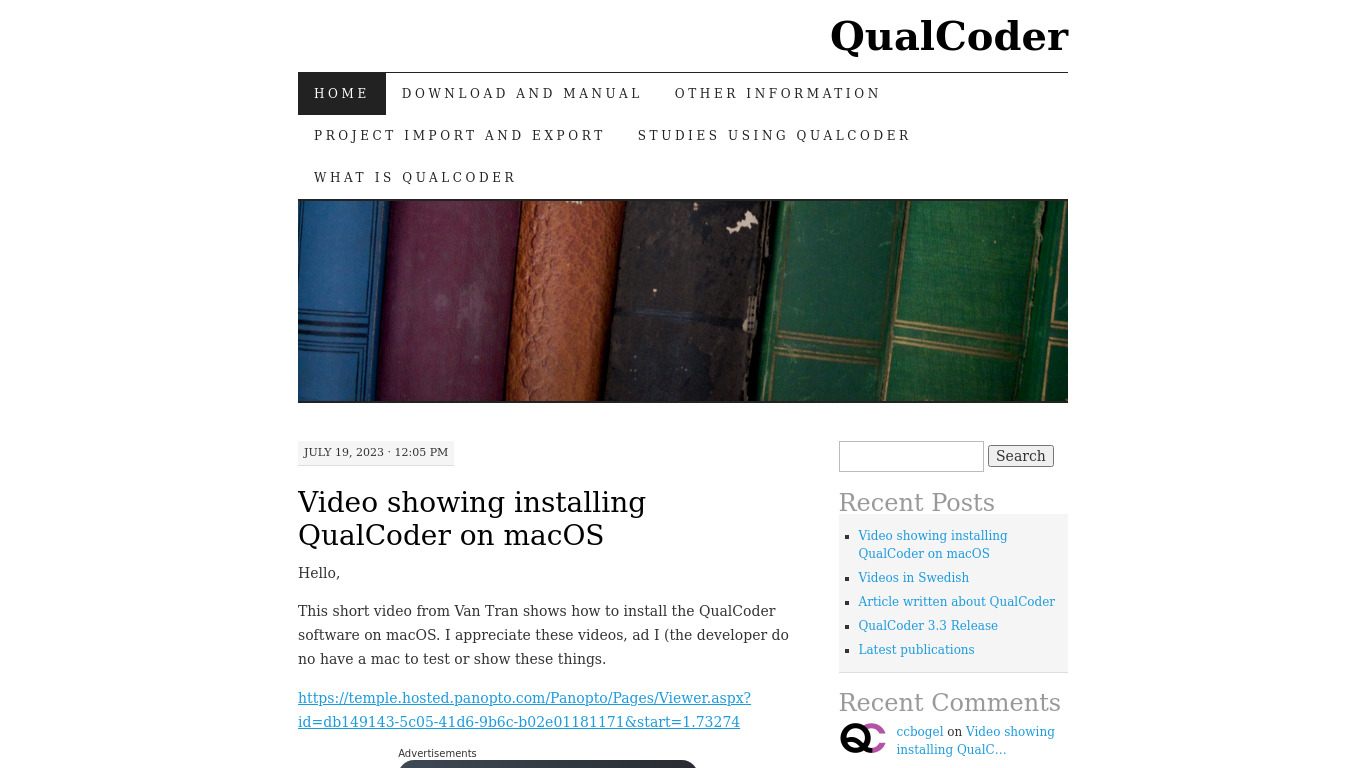 QualCoder Landing page