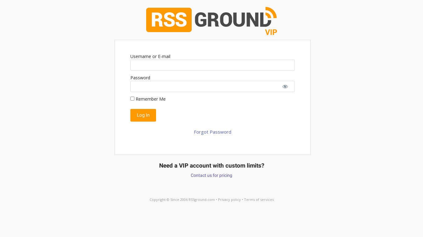 RSS Ground Landing page
