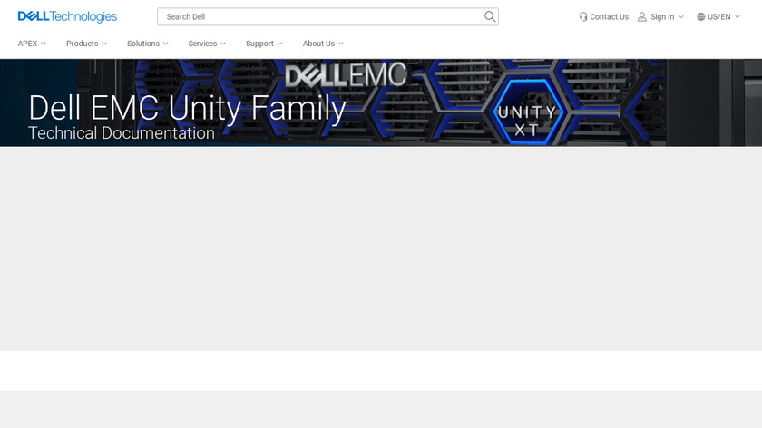 Dell EMC Unity Landing Page