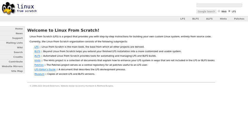 Linux From Scratch Landing Page