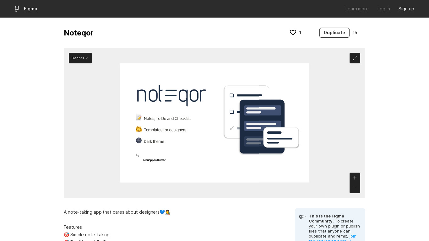 Noteqor Landing page