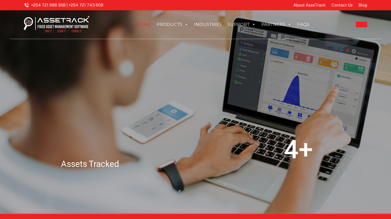 Assetrack.co Landing page