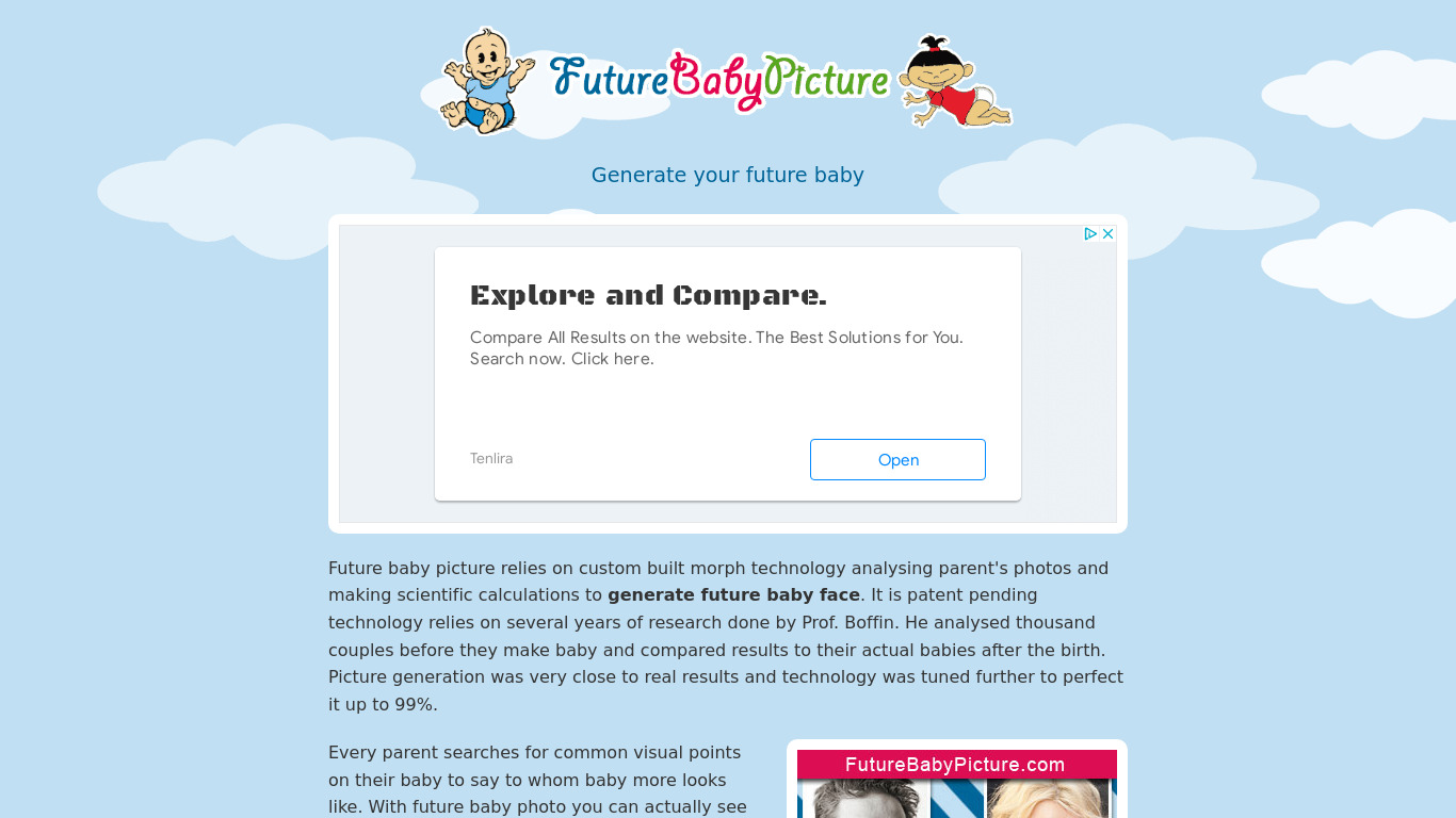 FutureBabyPicture Landing page
