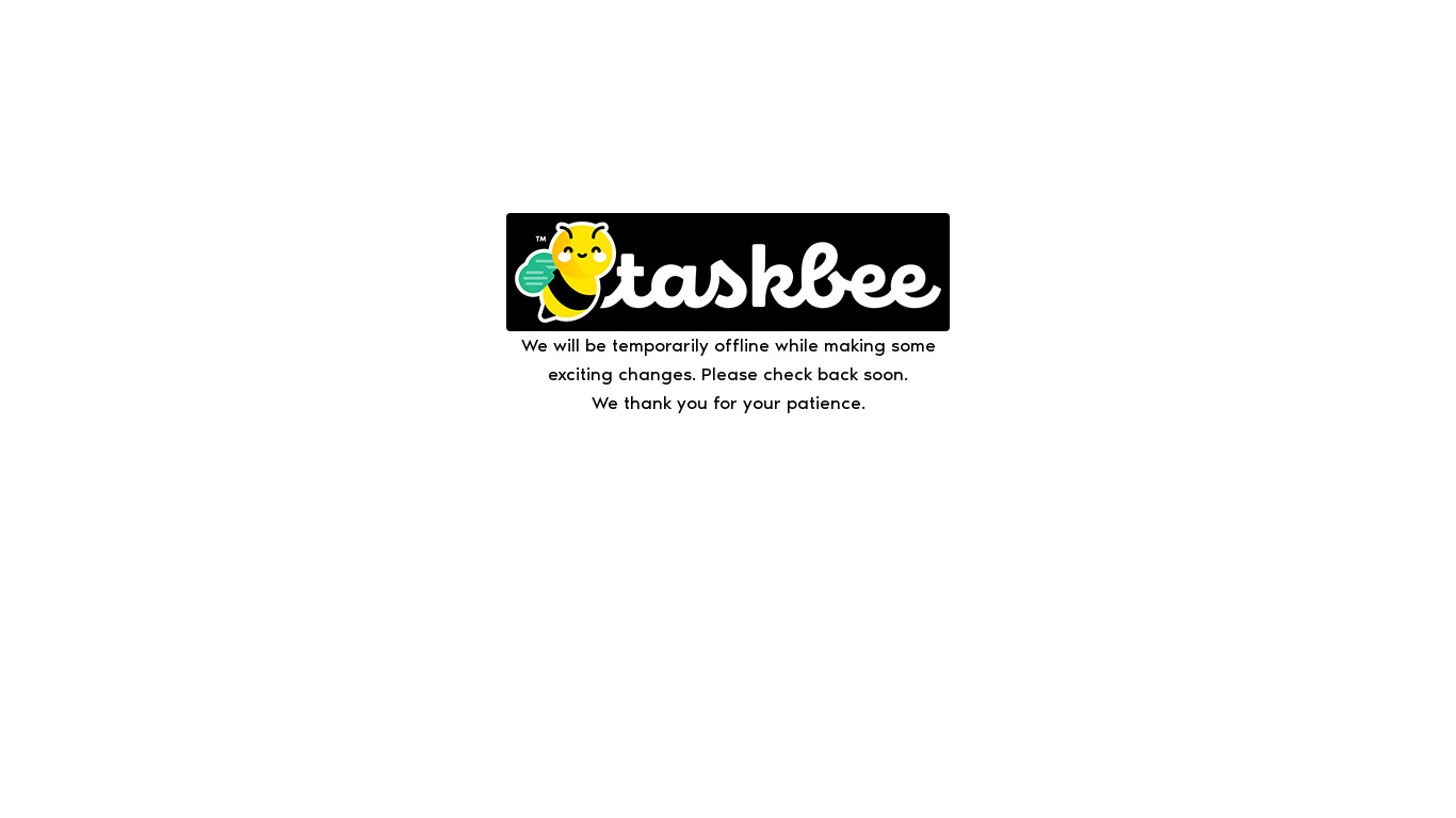 TaskBee Landing page