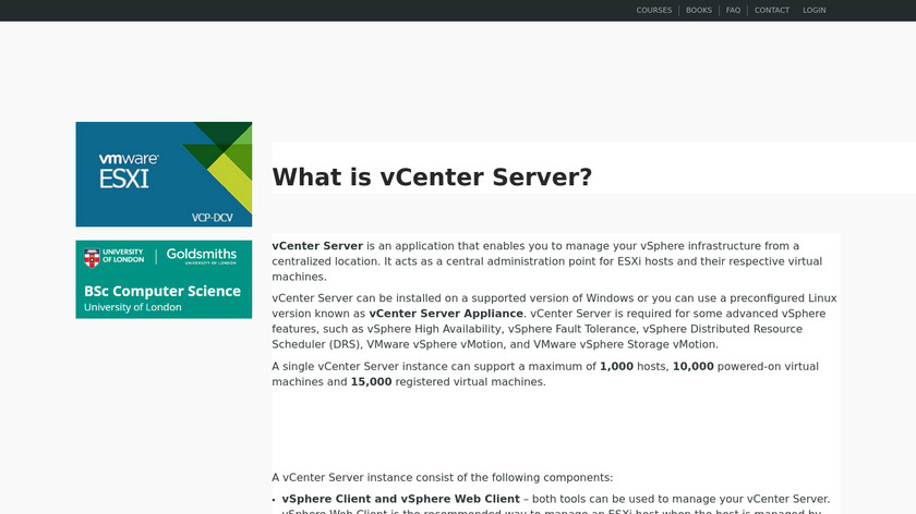 vCenter Server Landing Page