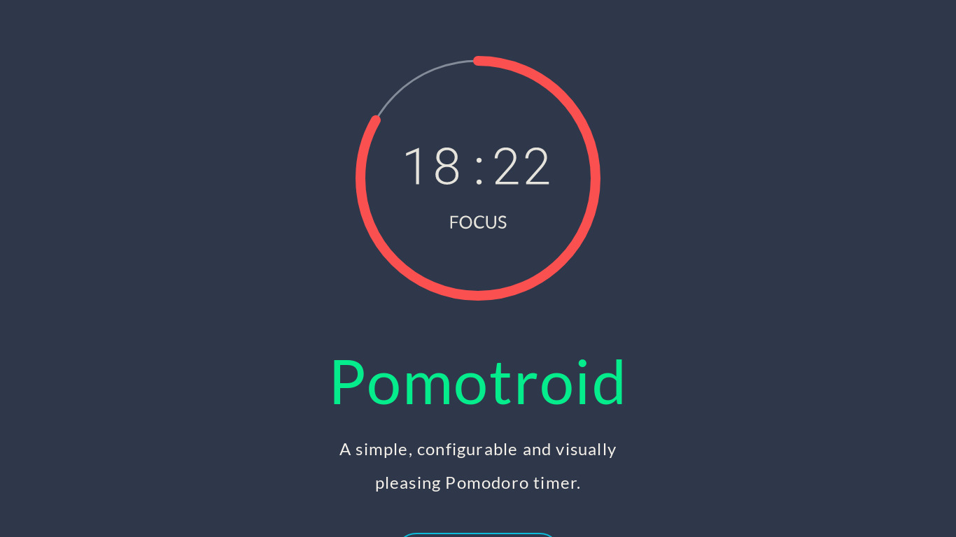 Pomotroid Landing page