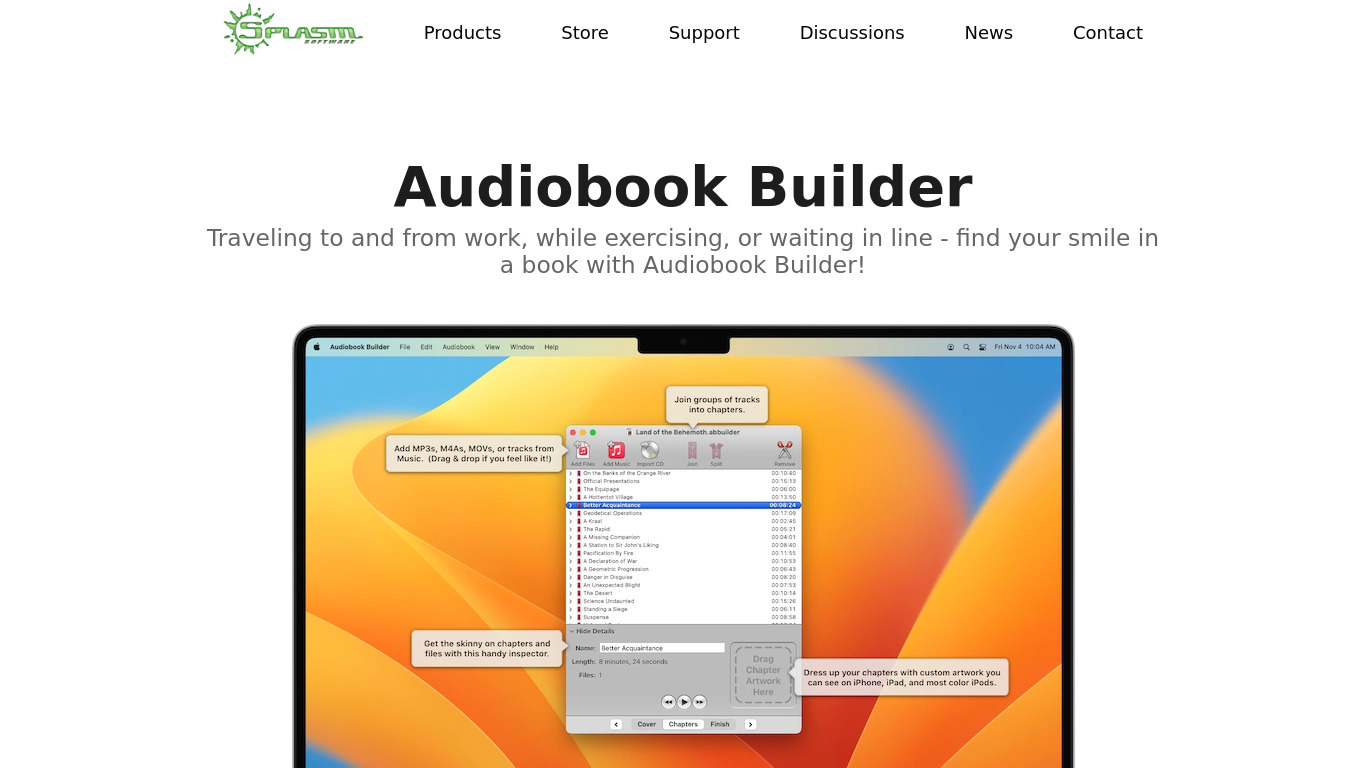 Audiobook Builder Landing page