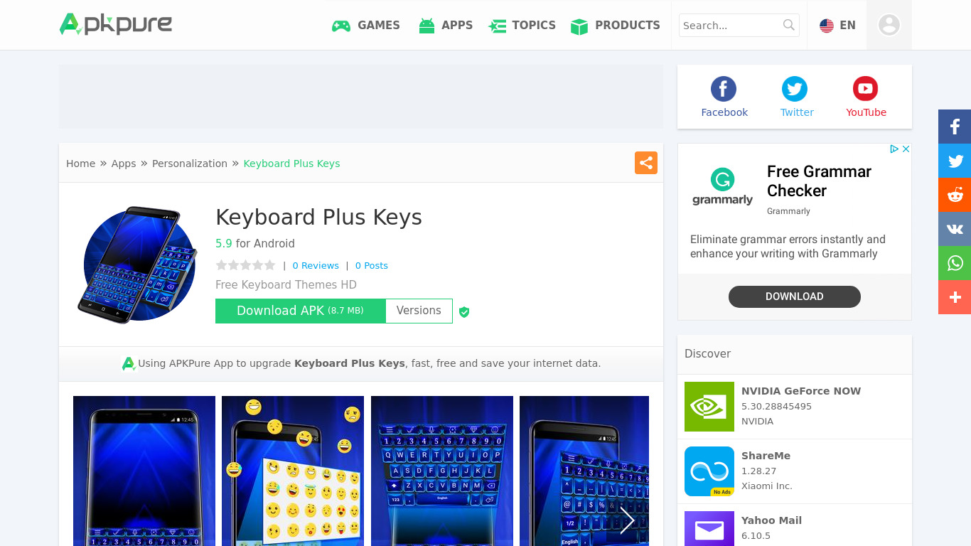 Live Keyboard Plus Landing page