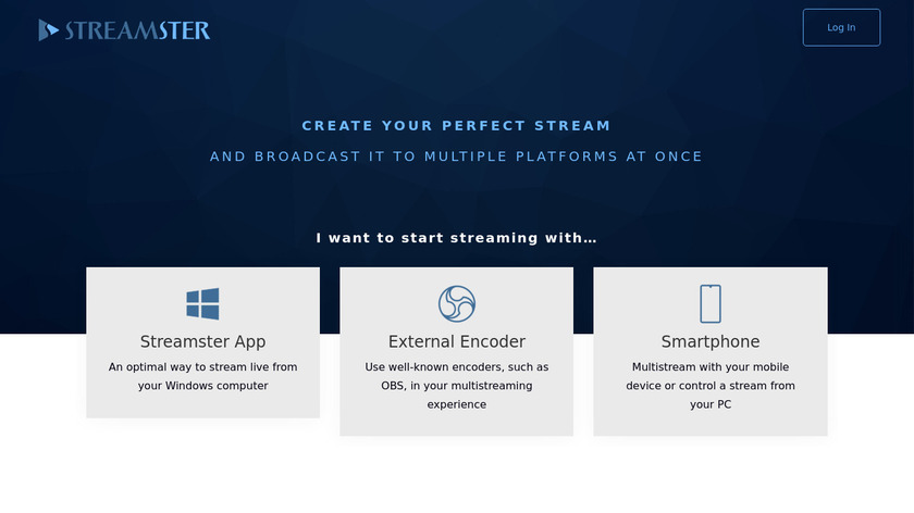 Streamster.io Landing Page