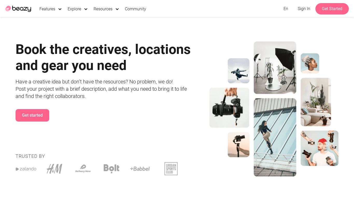Beazy.co Landing page