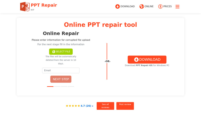 PPT Repair Kit Landing Page