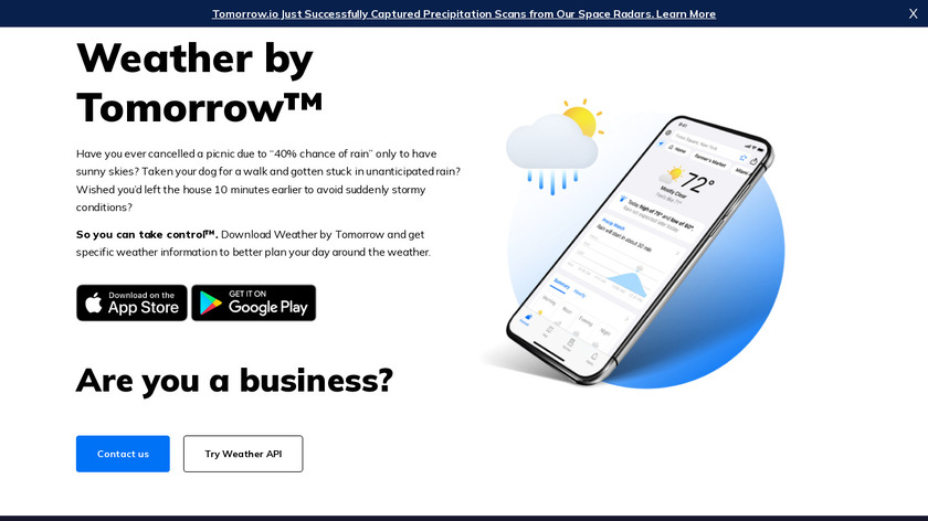 ClimaCell Weather App Landing Page